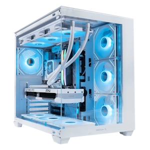 pc gaming white blue